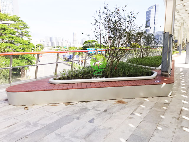 不銹鋼花池坐凳美化深圳前?？缃止珗@G9天橋城市戶外景觀