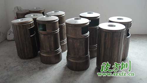  古意盎然，韶關(guān)園林仿銅玻璃鋼垃圾桶